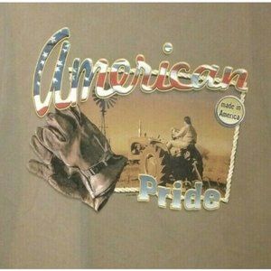 Anvil American Pride T Shirt Men’s SZ XL Gray Tractor Farming Made in USA
